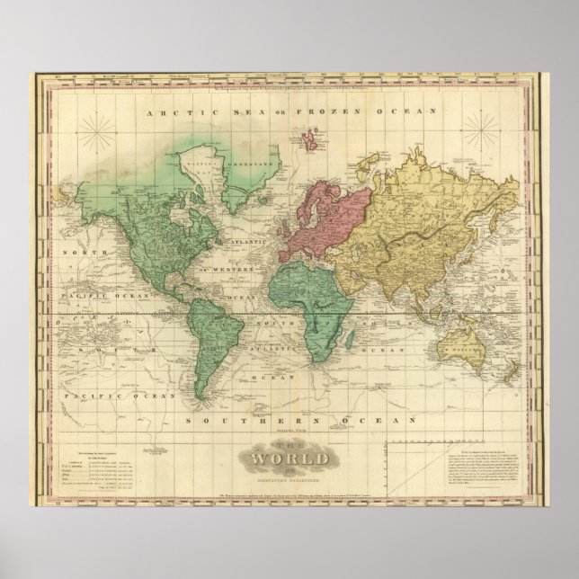 Poster World on Mercators Projection (Devant)