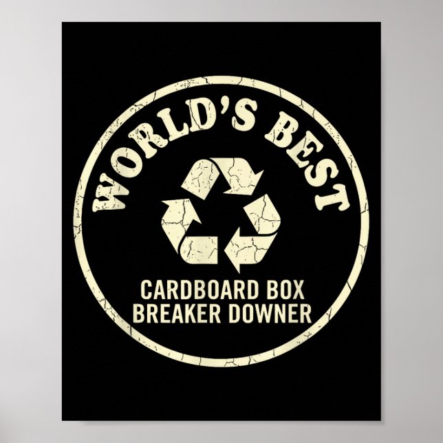 Poster World’s Cardboard Box Breaker Funny Recycling Hero (Devant)