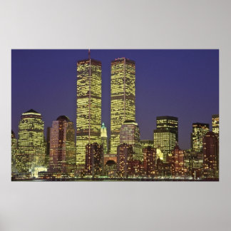 Poster World Trade Center NYC la nuit