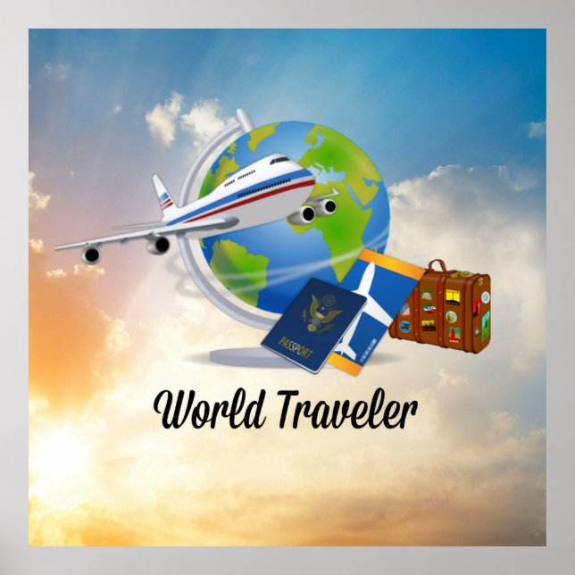 Poster World Traveller, Design 2, (Devant)