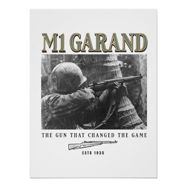 Poster World War 2 Weapon M1 Garand Rifle (Devant)