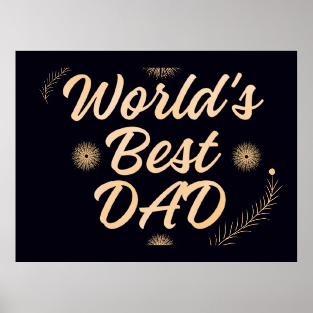 Poster World's Best Dad  Simple Typography Fathers (Devant)