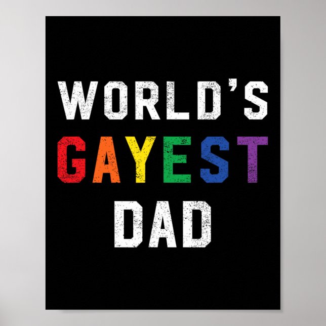 Poster Worlds Gayest Papa mignon Gay pride Lgbt Fête des  (Devant)