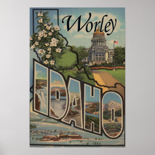 Poster Worley, IdahoGrandes lettres ScènesWorley, ID