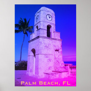 Poster Worth Avenue Horloge Tower - Palm Beach, FL