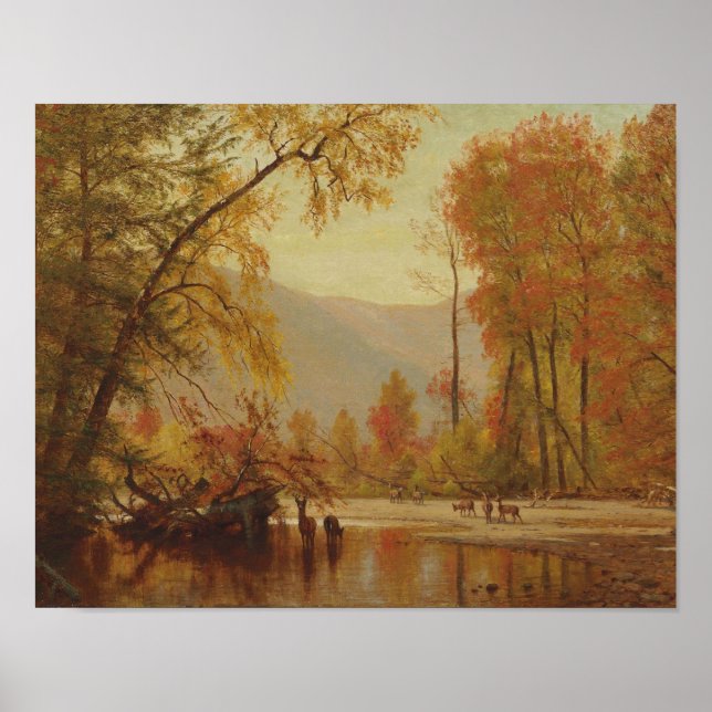 Poster Worthington Whittredge - Automne sur le Delaware (Devant)
