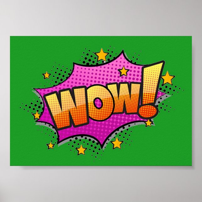 Poster Wow Comic Sound Effet (Devant)