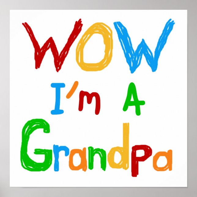 Poster WOW Je suis un grand-père T-shirts et cadeaux (Devant)