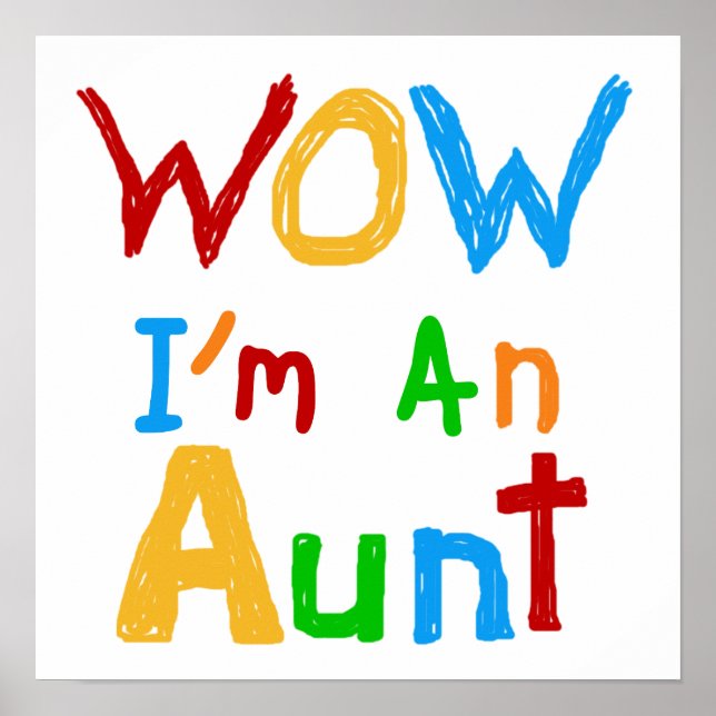 Poster WOW Je suis une tante T-shirts et cadeaux (Devant)