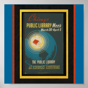 Poster-WPA Chicago-Public Library Week Poster