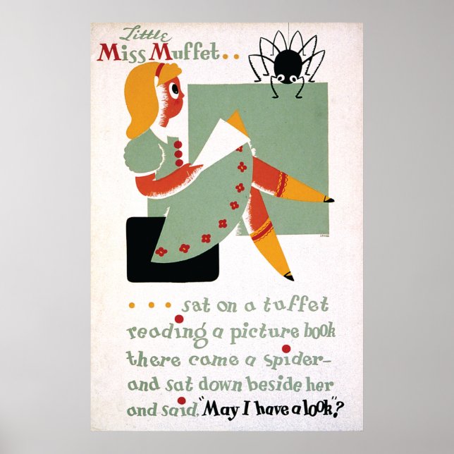 Poster WPA Little Miss Muffet 1936 (Devant)