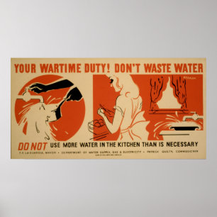 Poster WPA Vintage de la cuisine de l'eau non gasp