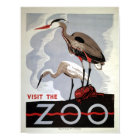 WPA vintage Visitez le zoo Heron et Egret