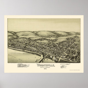 Poster Wrightsville, carte panoramique de PA - 1894