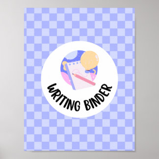 Poster writing binder title page insert
