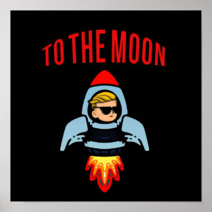 Poster WSB SUR LA LUNE WallStreetBets JEU AMC