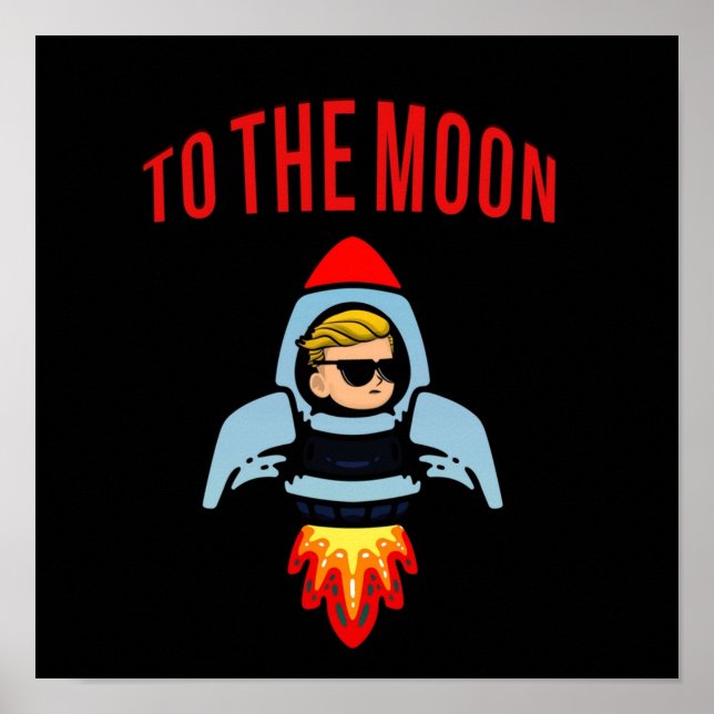 Poster WSB SUR LA LUNE WallStreetBets JEU AMC (Devant)