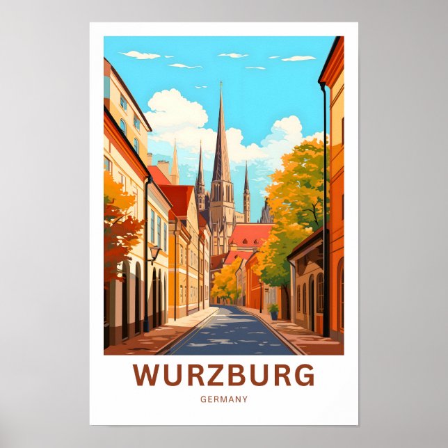 Poster Wurzburg Allemagne Imprimer Voyage (Devant)