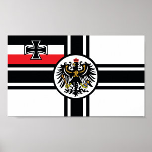 Poster WW1 Allemand Imperial Army Drapeau