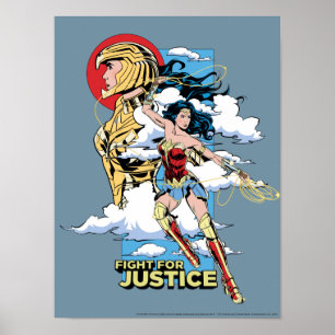 Poster WW84   Combattez Pour Justice Wonder Woman Retro C