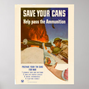 Poster WWII Save Your Cans