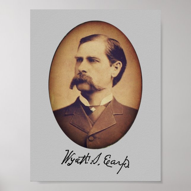 Poster Wyatt Earp Portrait et signature (Devant)