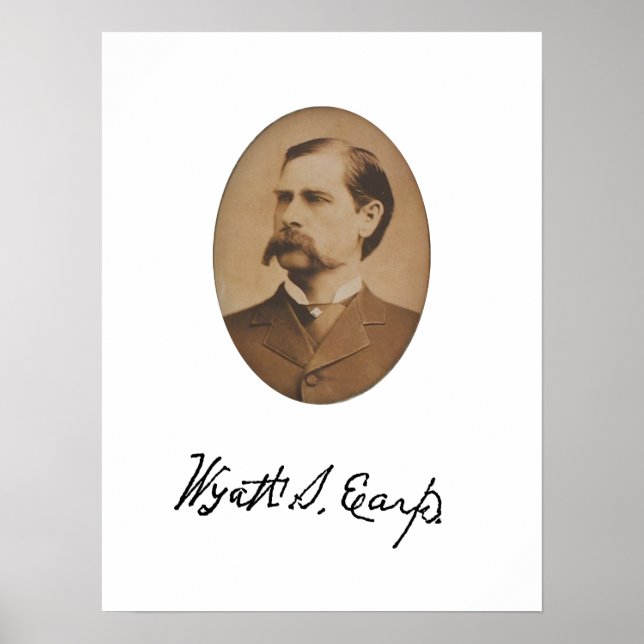 Poster Wyatt Earp Portrait et signature (Devant)