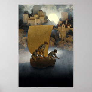 Poster Wynken, Blynken et Nod par Maxfield Parrish 1902
