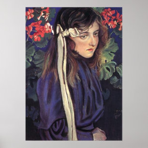 Poster Wyspianski, portrait d'Eliza Parenska, 1905