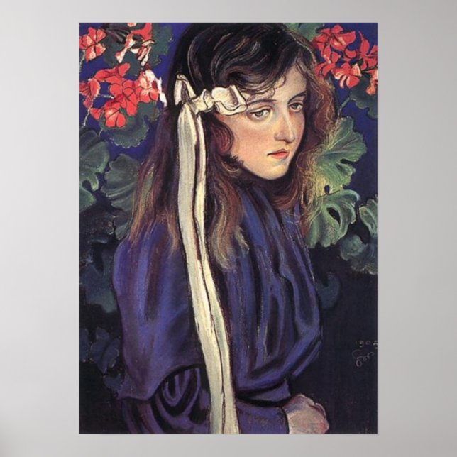 Poster Wyspianski, Portrait d'Eliza Parenska, 1905 (Devant)