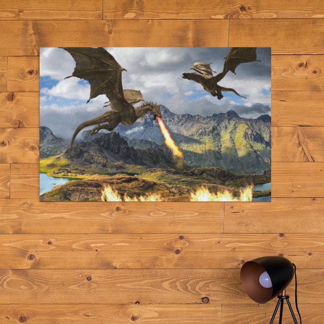 Poster Wyvern de dragon de respiration incendie (Créateur téléchargé)