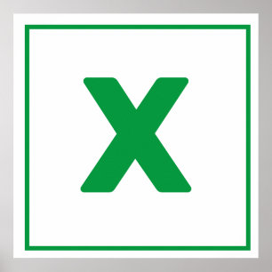 Poster X lettre verte