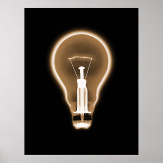 Poster- X-RAY LIGHT BULB BLACK ORANGE Poster