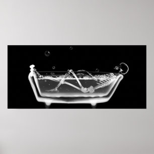 Poster X-Ray Skeleton B&W Temps de bain