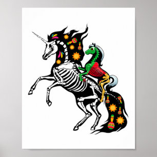 Poster X-ray Skeleton Équitation Cheval Unicorn Cinco De 