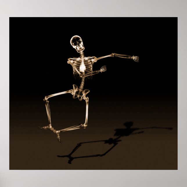 POSTER - X-RAY SKELETON JOY LEAP BLK SEPIA (Front)