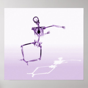 POSTER - X RAY SKELETON JOY LEAP PURPLE
