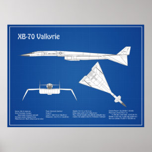 Poster XB-70 Valkyrie - Plan de plan d'avion ABD
