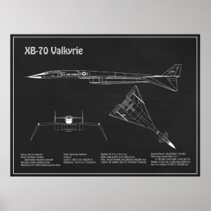 Poster XB-70 Valkyrie - Plan directeur de l'avion PD
