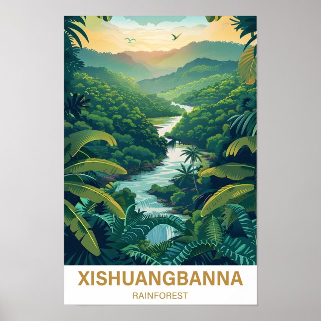 Poster Xishuangbanna Rainforest Yunan Tiongkok Voyage (Devant)
