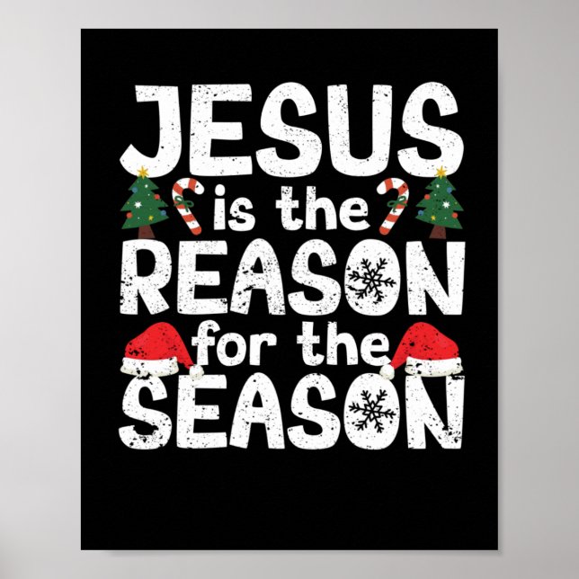 Poster Xmas Christian Christmas Jesus is the reason (Devant)