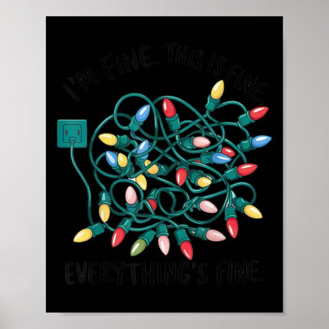 Poster Xmas I’m Fine Everything's Fine Tangled Christmas  (Devant)