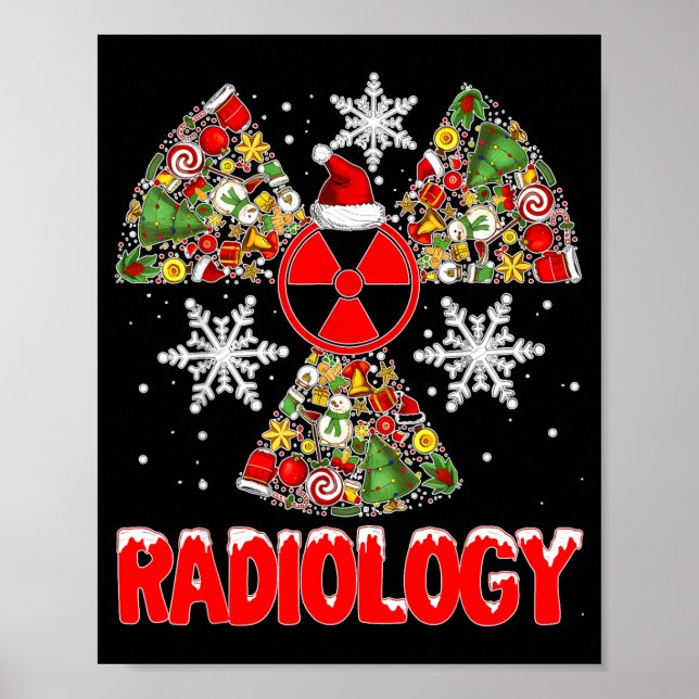 Poster Xmas Radiology Christmas Radiologist Xray Tech Cut (Devant)