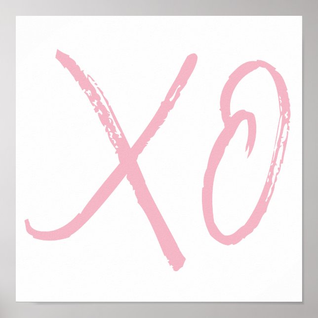 Poster XO Love and Hugs Pink Script (Devant)