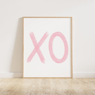 Poster XO rose doux