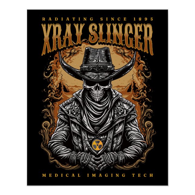 Poster XRay Slinger Skeleton Cowboy (Devant)