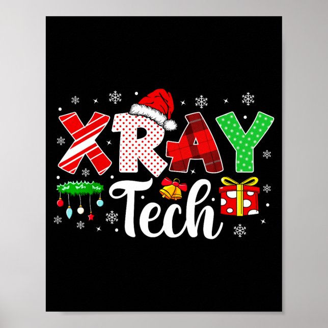 Poster Xray Tech Christmas Bow Rad Tech Radiology Men Wom (Devant)