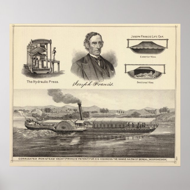 Poster yacht à vapeur en fer ondulé (Devant)