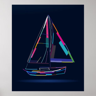 Poster yacht à voile Abstrait