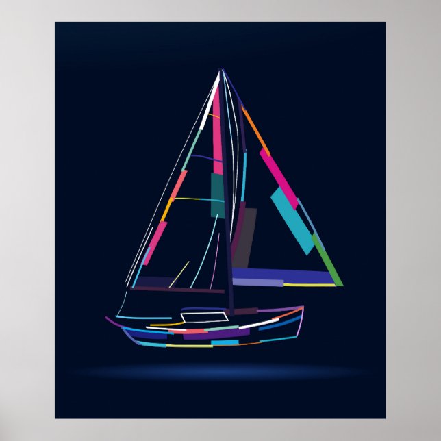 Poster yacht à voile Abstrait (Devant)